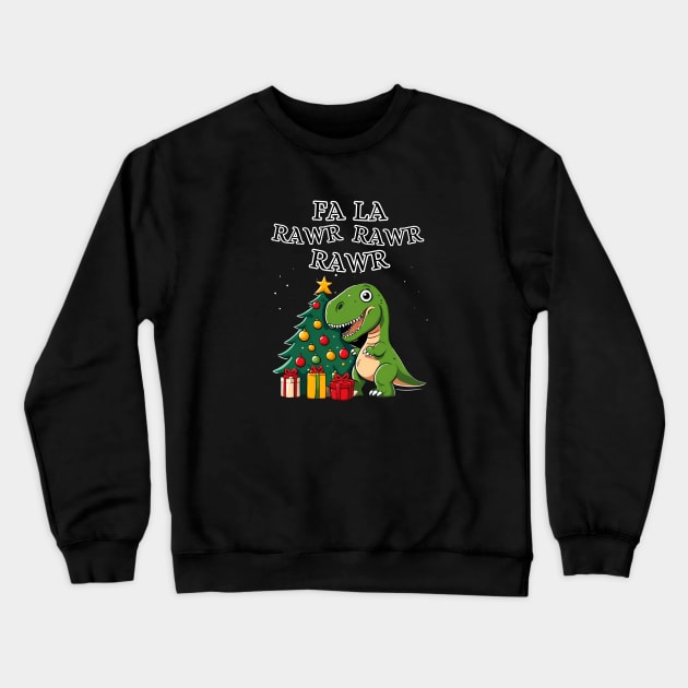 Dinosaur Christmas T-Rex Crewneck Sweatshirt by MordaxFurittus